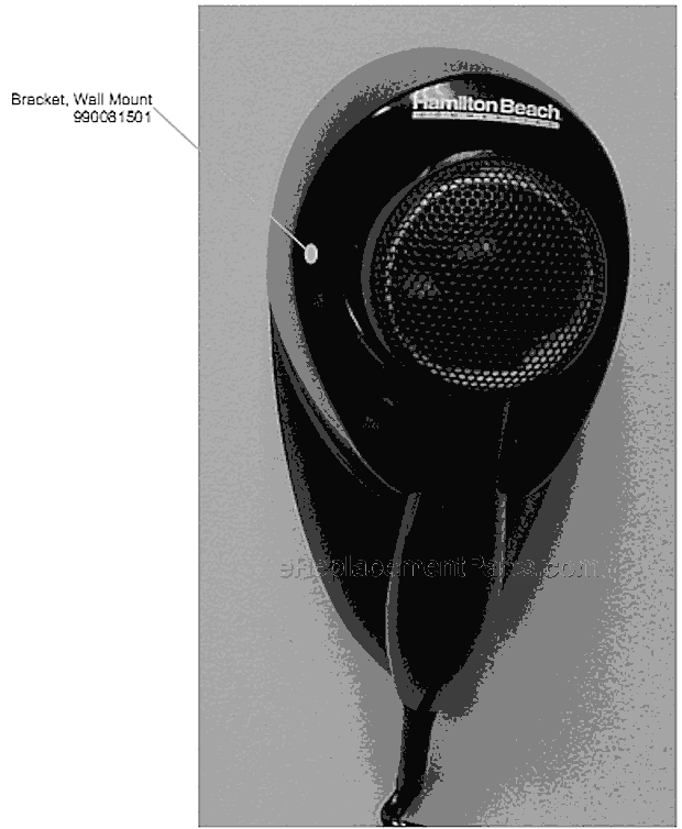 Page A Diagram and Parts List for 8300 A Hamilton Beach Blow Dryer
